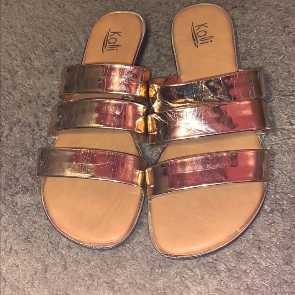 Gold Slip In Sandals